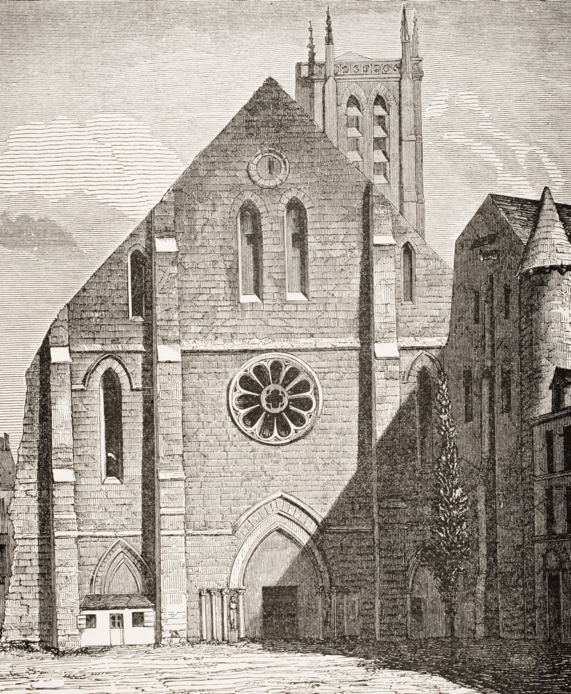 Posterazzi Church Of Abbey Of Sainte Genevieve Paris France State Of Building Before Destruction At End Of 18Th Century Canvas Art - Ken Welsh Design Pics (26 x 32)