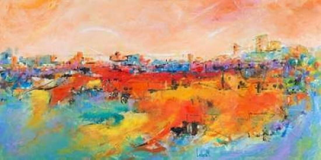 Posterazzi Citta sulla collina Canvas Art - Tebo Marzari (24 x 48)
