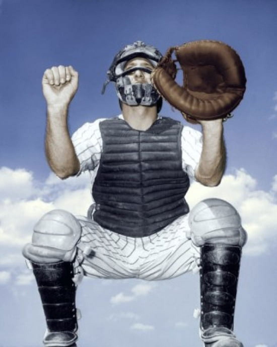 Posterazzi Close-up of a baseball catcher crouching Canvas Art -  (24 x 36)
