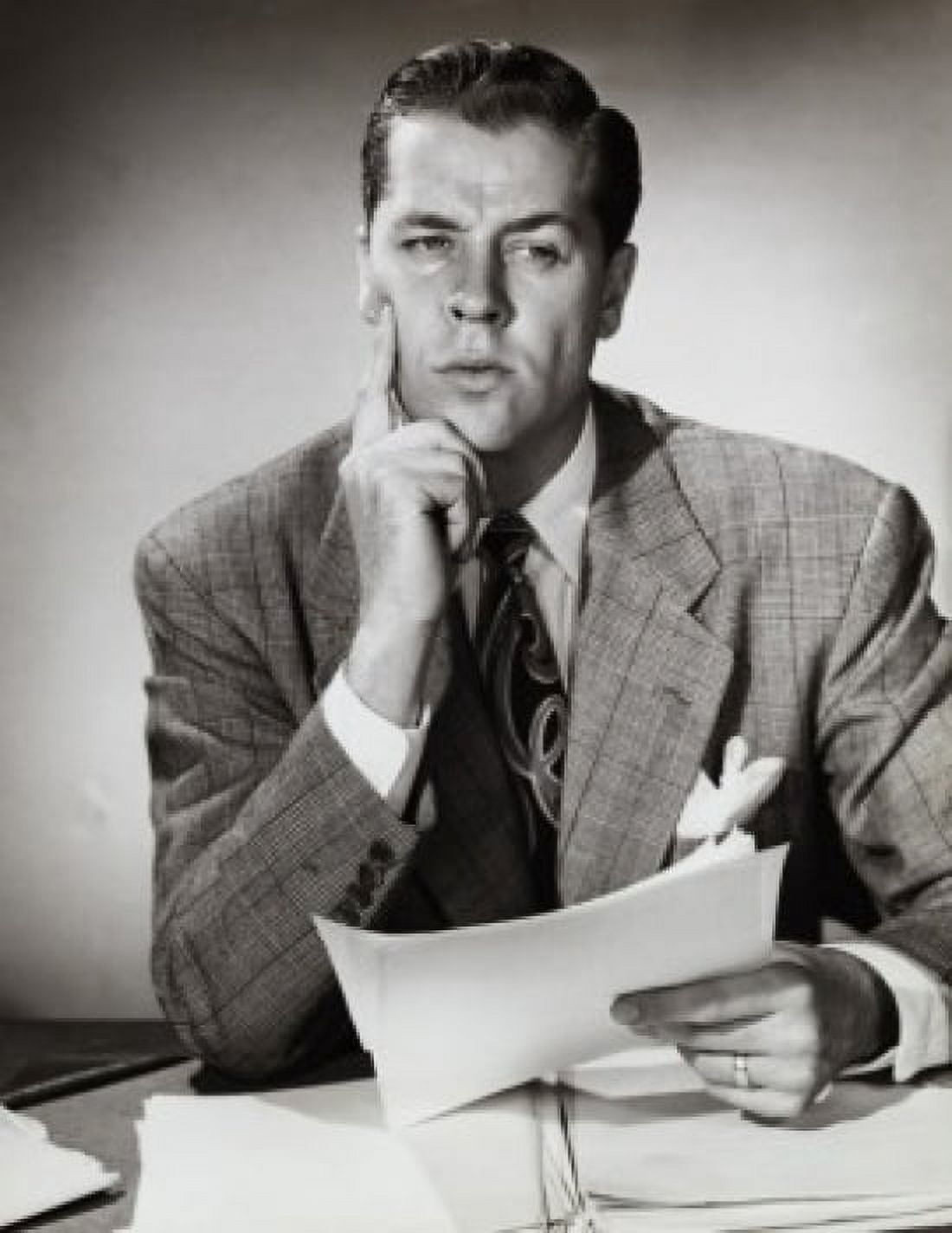 Posterazzi Close-up of a businessman thinking Canvas Art - (24 x 36)