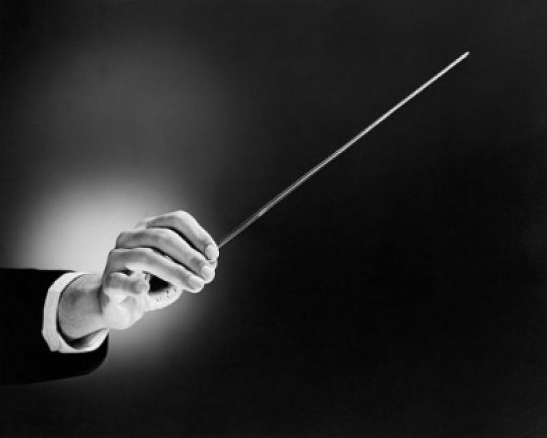 Posterazzi Close-up of a conductors hand holding a baton Canvas Art - (24 x 36)