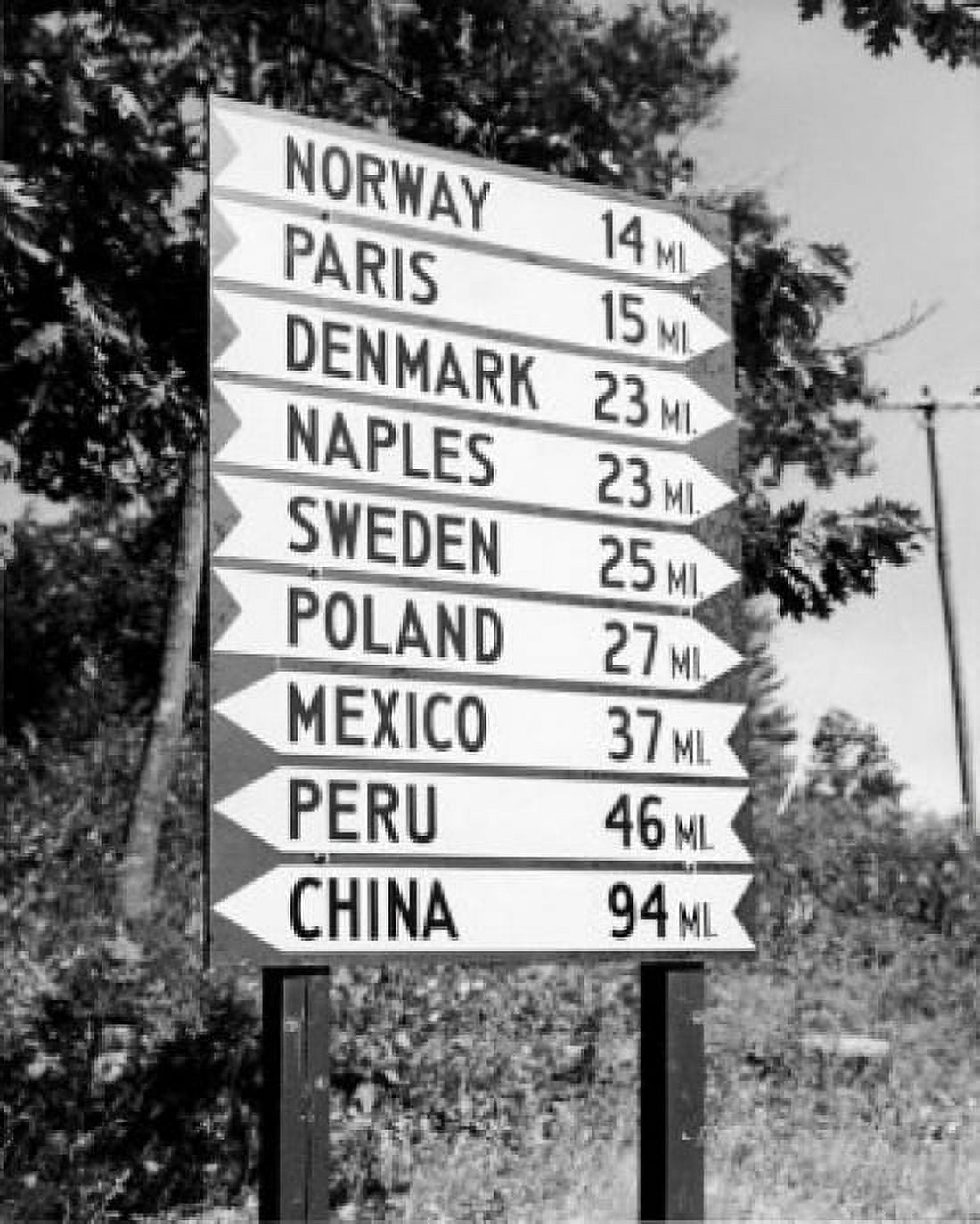 Posterazzi Close-up of a distance sign board Canvas Art -  (24 x 36)