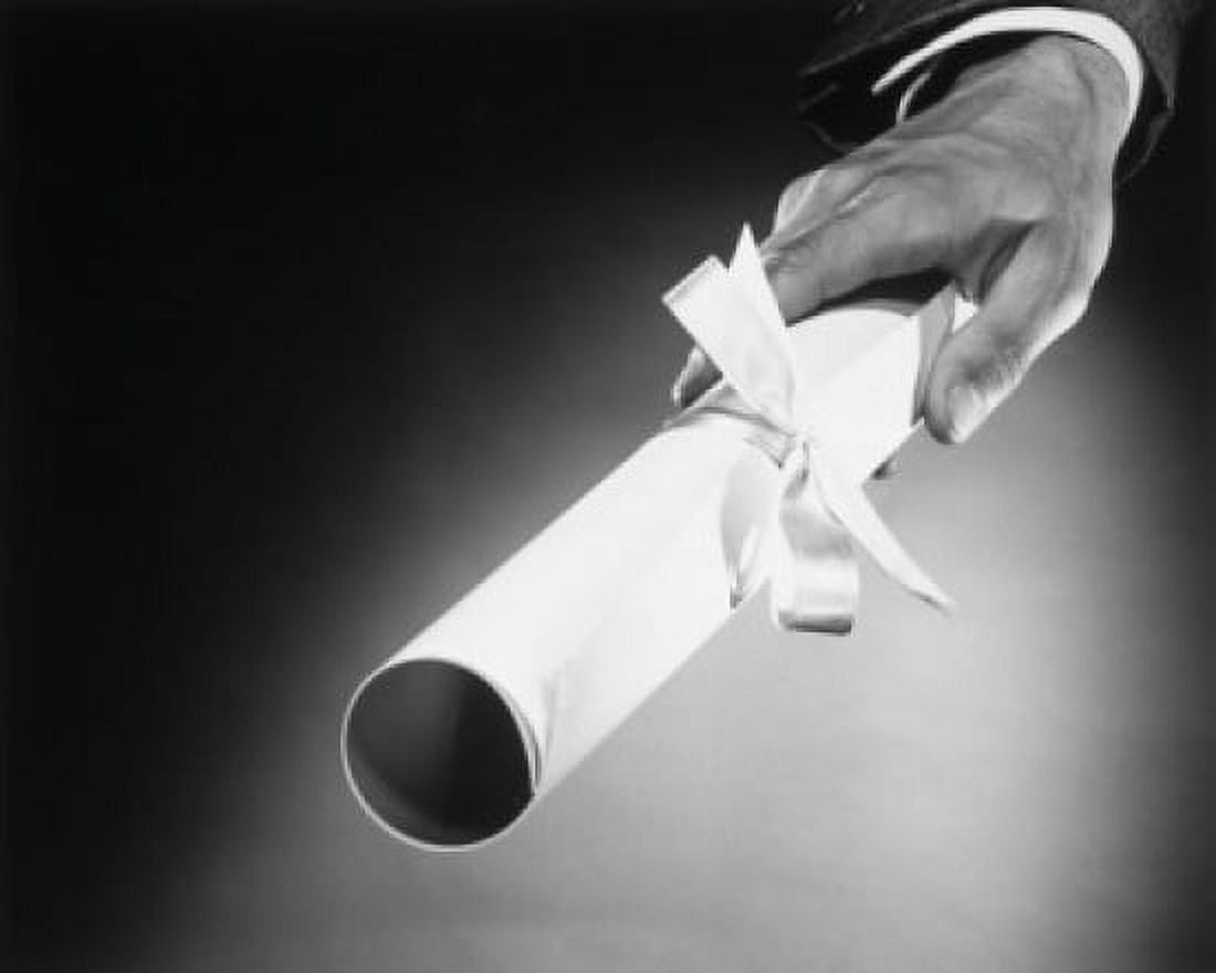 Posterazzi Close-up of a mans hand holding a diploma Canvas Art - (24 x 36)