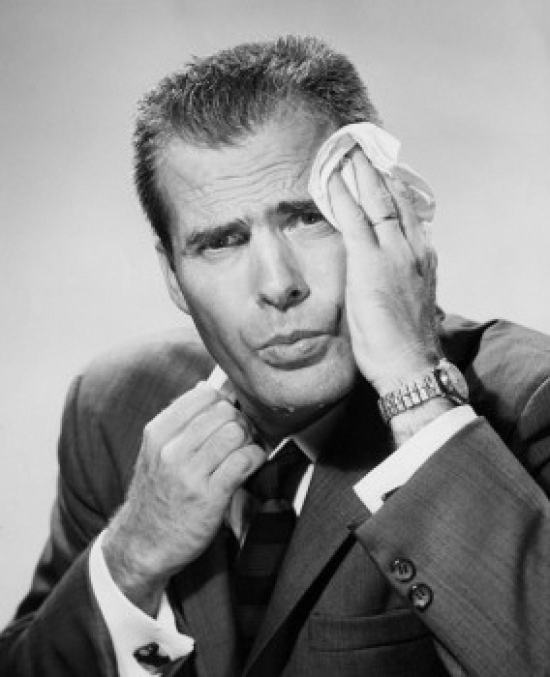 Posterazzi Close-up of a mature man wiping his forehead Canvas Art - (24 x 36)