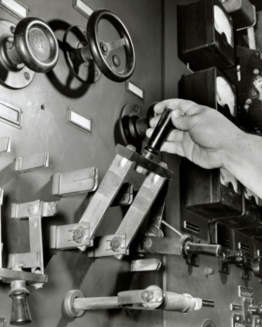 Posterazzi Close-up of a persons hand operating a mechanical switch Canvas Art - (24 x 36)