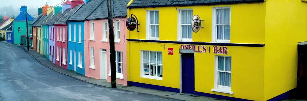 Posterazzi Co Cork Eyeries Village In The Rain Canvas Art - The Irish Image Collection Design Pics (44 x 15)