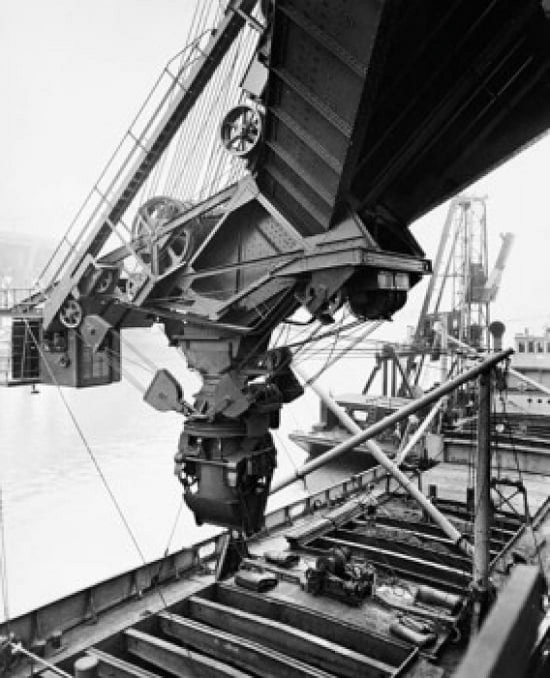 Posterazzi Coal being loaded into hold of an industrial ship Canvas Art - (24 x 36)
