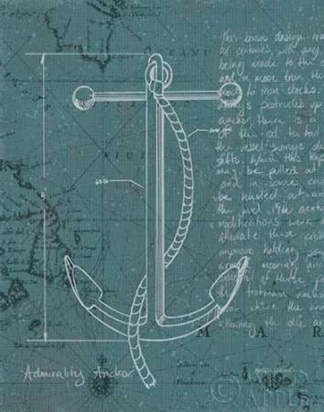 Posterazzi Coastal Blueprint VIII Dark Canvas Art - Marco Fabiano (22 x 28)