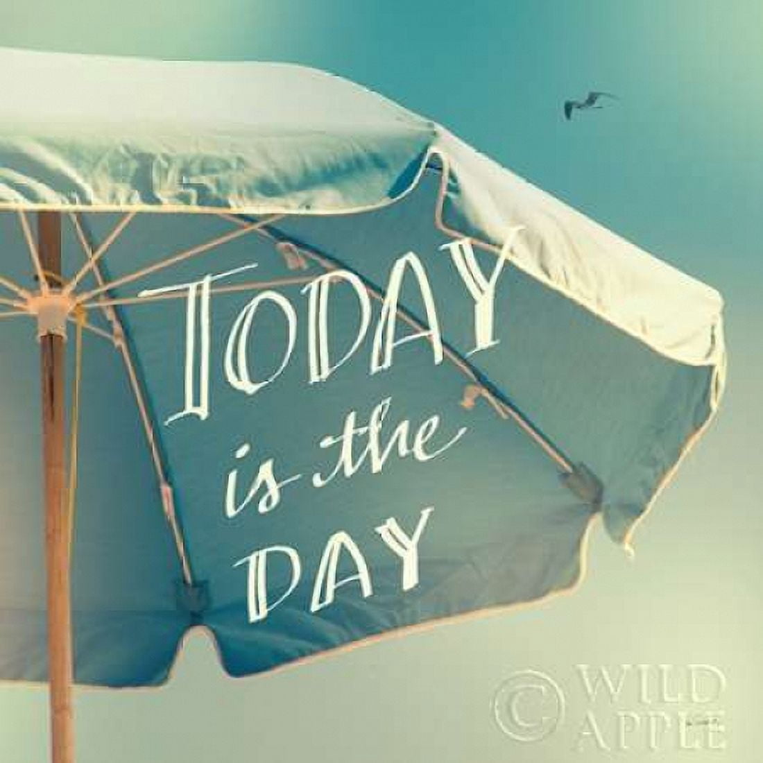 Posterazzi Coastline Umbrella Canvas Art - Sue Schlabach (24 x 24)