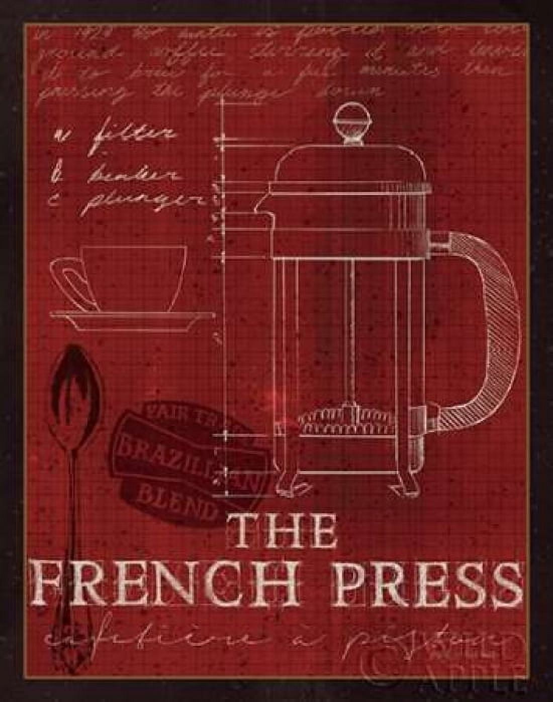 Posterazzi Coffee Blueprint I v2 Canvas Art - Marco Fabiano (22 x 28)