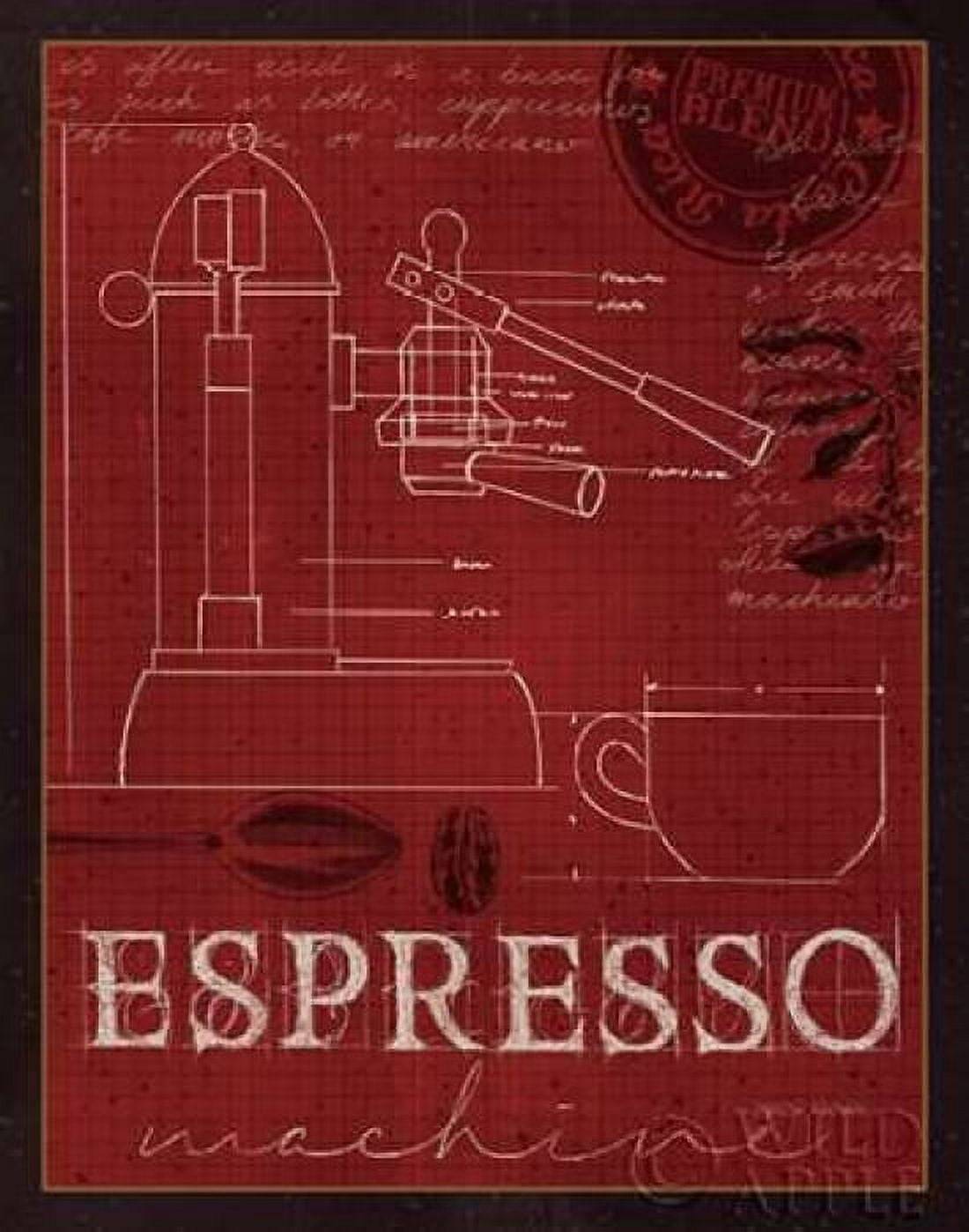 Posterazzi Coffee Blueprint IV v2 Canvas Art - Marco Fabiano (22 x 28)