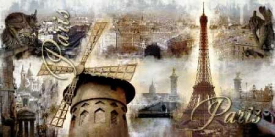 Posterazzi Collage Paris 03 Canvas Art - Paul Robert (24 x 48)