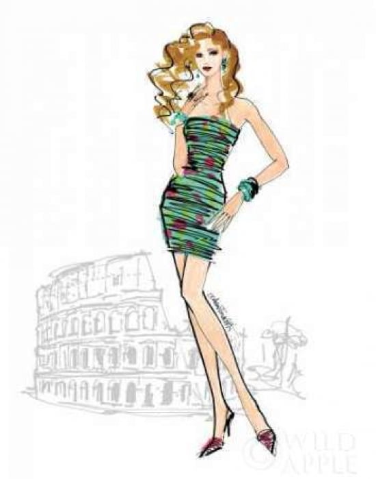 Posterazzi Colorful Fashion IV - Rome Canvas Art - Anne Tavoletti (22 x 28)