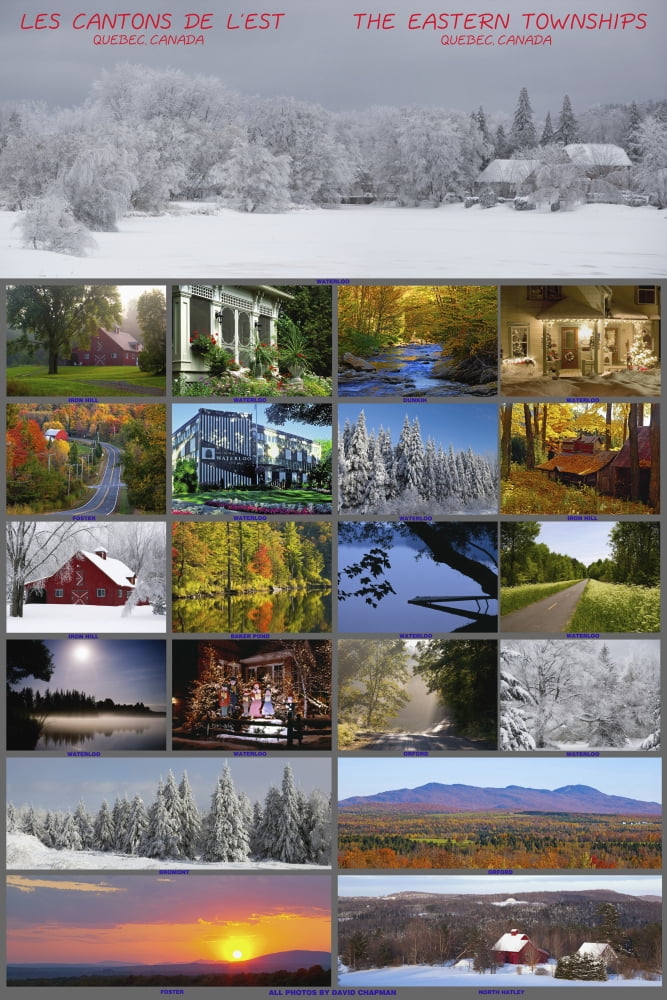 Posterazzi Composite of photographs from various seasons in the Eastern Townships Waterloo Quebec Canada Canvas Art - David Chapman Design Pics (24 x 38)