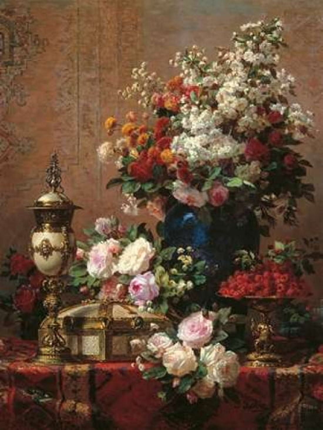 Posterazzi Composition with Roses Canvas Art - Jean-Baptiste Robie (22 x 28)