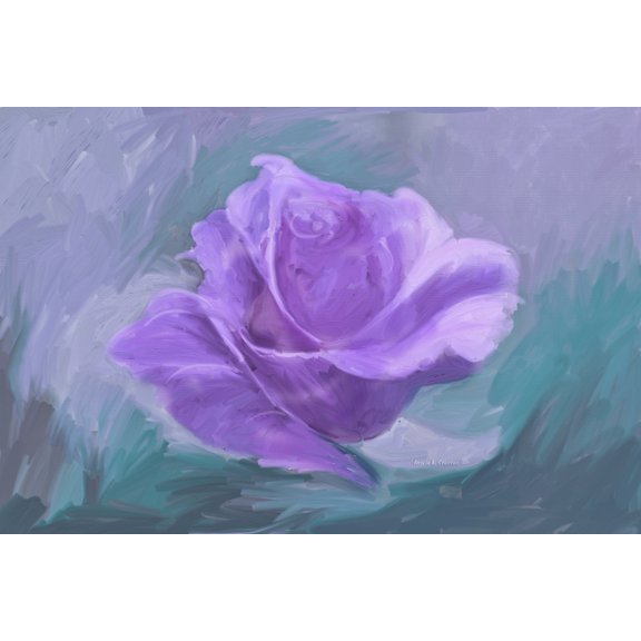 Posterazzi Computer Generated Image Of A Purple Flower Canvas Art - Angela A Stanton Design Pics (38 x 24)