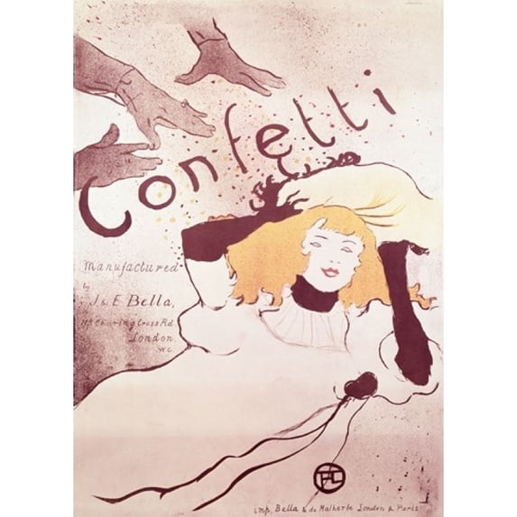 Posterazzi BALXIR176293L Confetti 1893 Poster Print by Henri De Toulouse-Lautrec - 25.75 x 36 in. - Large