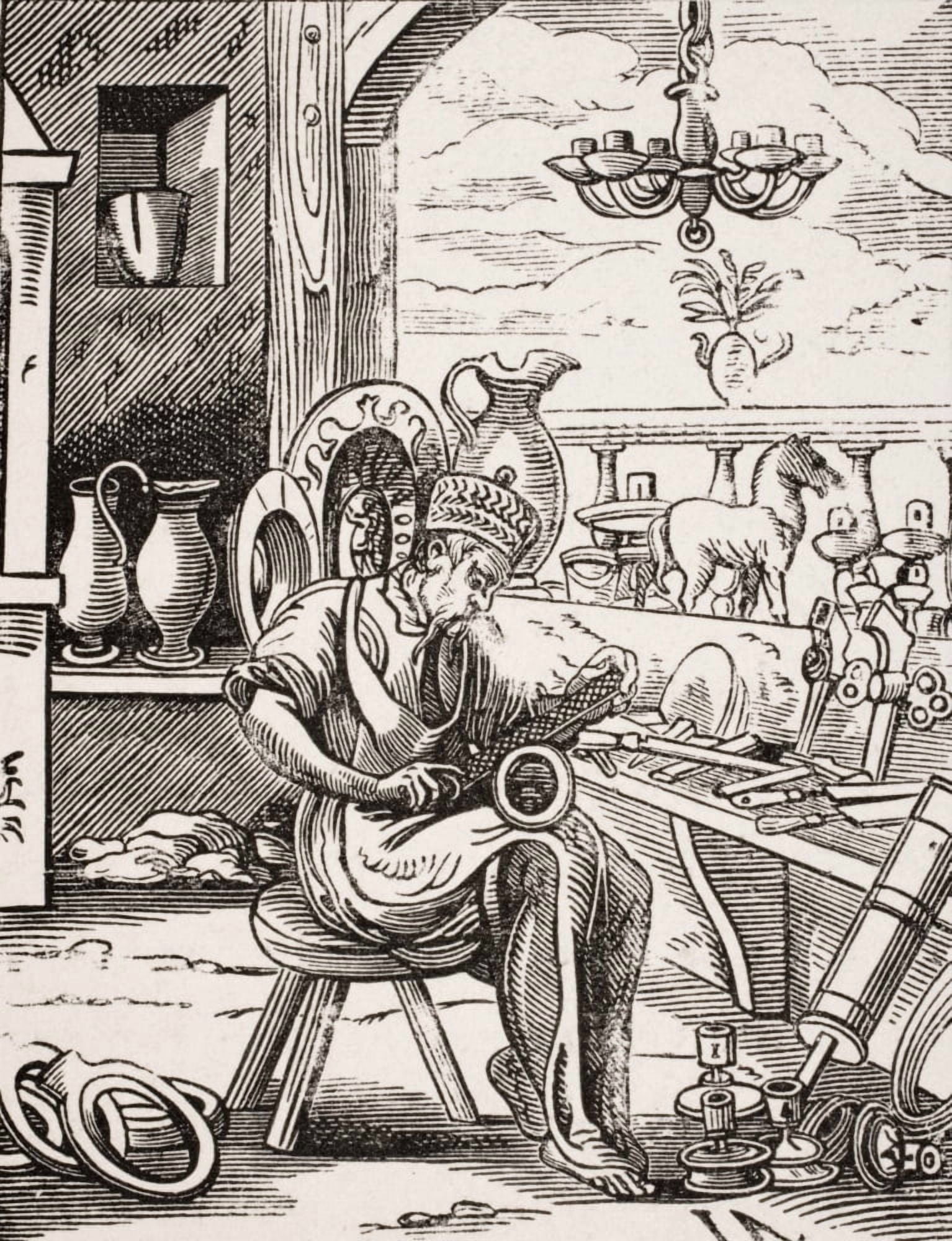 Posterazzi Coppersmith 19Th Century Reproduction Of 16Th Century Woodcut By Jost Amman Canvas Art - Ken Welsh  Design Pics (24 x 32)