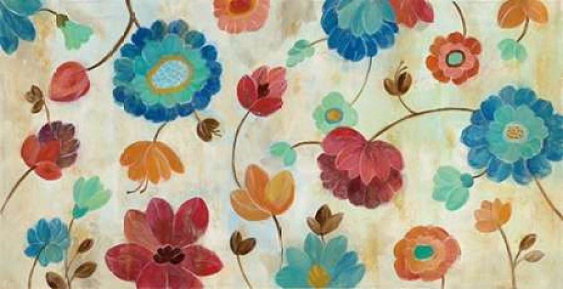 Posterazzi Coral and Teal Garden III Canvas Art - Silvia Vassileva (24 x 36)