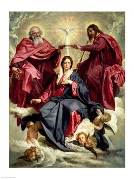 Posterazzi Coronation of the Virgin Canvas Art - Diego Velazquez (24 x 36)