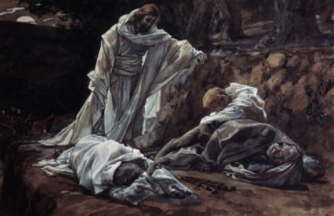 Posterazzi Could Ye Not Watch With Me One Hour James Tissot (1836-1902 French) Canvas Art - James Tissot (24 x 36)