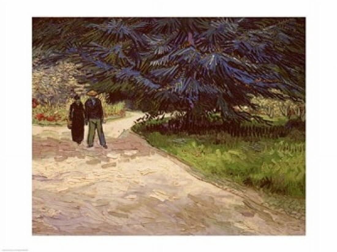 Posterazzi Couple in the Park Arles 1888 Canvas Art - Vincent Van Gogh (36 x 24)