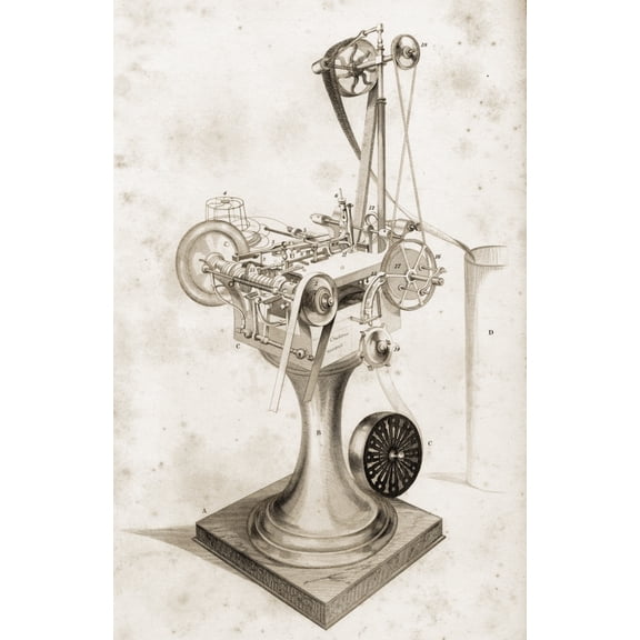 Posterazzi DPI1859495 Crabtrees Card Setting Machine Copied by Permission of The Proprietor From The Original In The Great Exhibition Poster Print, 12 x 19