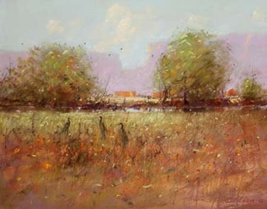 Posterazzi Cranes in September Canvas Art - Tom Perkinson (22 x 28)