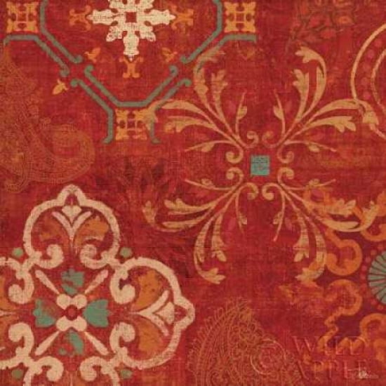 Posterazzi Crimson Stamps II Canvas Art - Pela Studio (24 x 24)