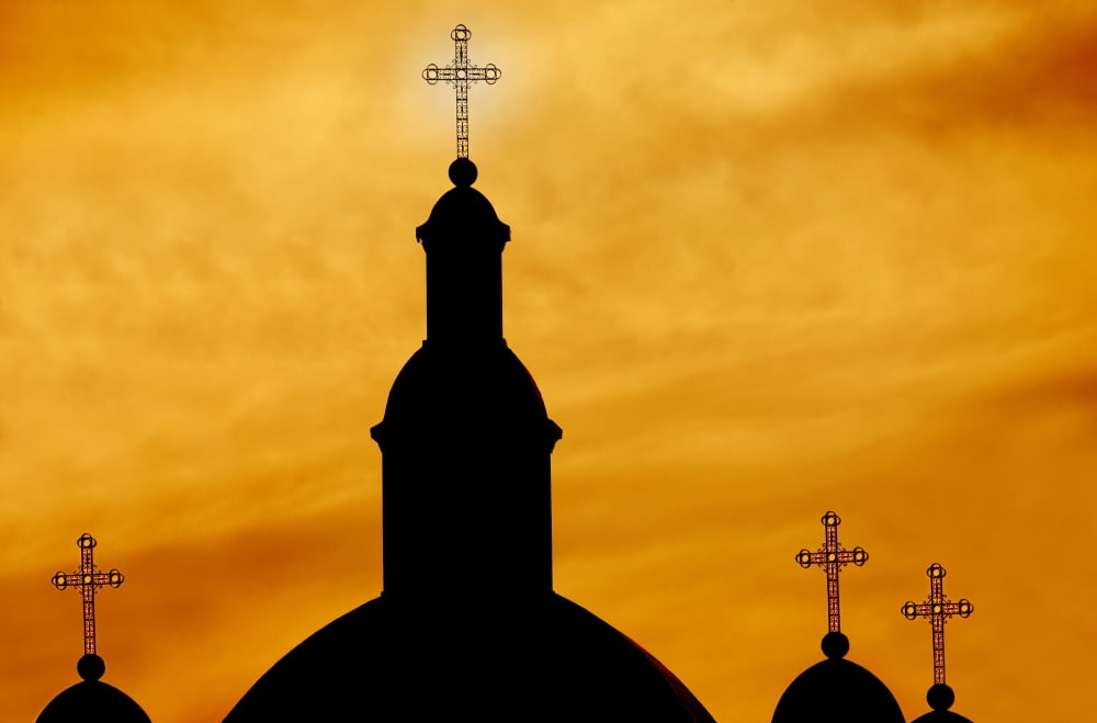 Posterazzi Crosses On Steeples Canvas Art - Con Tanasiuk Design Pics (34 x 22)