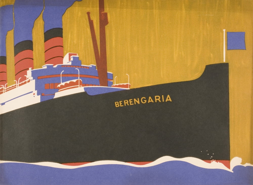 Posterazzi Cunard Line Promotional Brochure For Berengaria Circa 1930 Canvas Art - Ken Welsh  Design Pics (32 x 24)