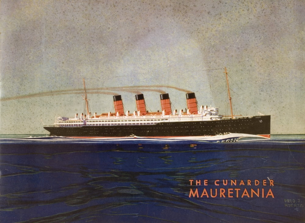 Posterazzi Cunard Line Promotional Brochure For Mauretania Circa 1930 Canvas Art - Ken Welsh  Design Pics (32 x 24)
