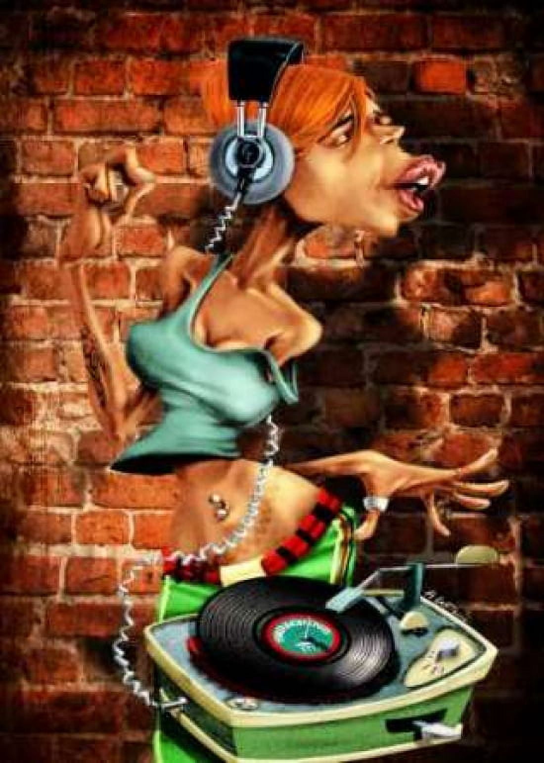 Posterazzi DJ-Moon Canvas Art - A - Perez Alvez (18 x 24)