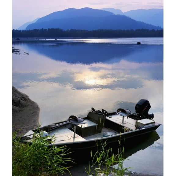 Posterazzi DPI12256837 Boat Moored on The Peg Leg Bar at Sunset - Chilliwack British Columbia Canada Poster Print - 14 x 16 in.