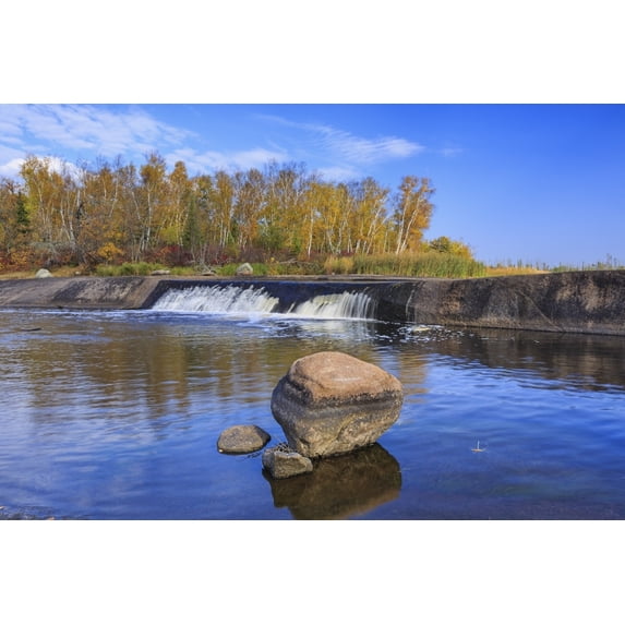 Posterazzi DPI12259570 Rainbow Falls on The Whiteshell River in Autumn Whiteshell Provincial Park - Manitoba Canada Poster Print - 19 x 12 in.