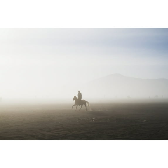 Posterazzi DPI12274086 Man Riding A Horse in The Tengger Sand Sea Bromo Tengger Semeru National Park East Java Indonesia Print - 19 x 12 in.