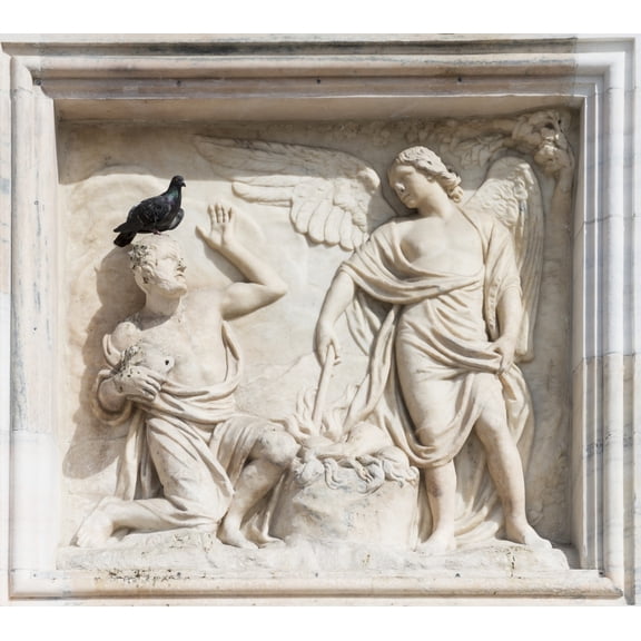 Posterazzi DPI12274394LARGE Carving on Facade on Milan Cathedral - Milan Lombardy Italy Poster Print - 32 x 28 in. - Large