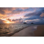 Sunrise at Lanikai beach; Kailua, Island of Hawaii, Hawaii, United States of America Poster Print 38 x 24