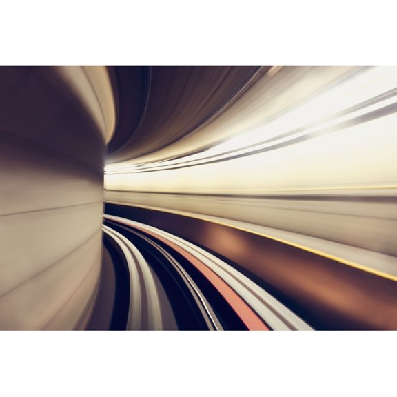 Posterazzi DPI12278875 Long Exposure While Taking Underground Transportation Giving A Time Warp Feel - Seattle Washington United States of Amer 1 Poster Print - 19 x 12 in.