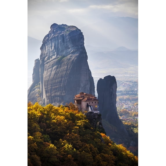 Posterazzi DPI12286682 Monastery On A Cliff - Meteora Greece Poster Print by Reynold Mainse, 12 x 19