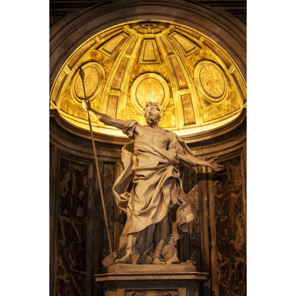 Posterazzi DPI12287105 Statue in St. Peters Basilica - Rome Italy Poster Print by Reynold Mainse, 12 x 19