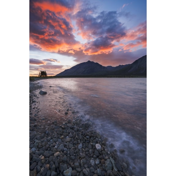 Posterazzi DPI12290618 Colors of Sunset Fill The Sky Over Upper Twin Lake in Lake Clark National Park & Preserve Alaska. Poster Print by Carl Johnson, 12 x 19