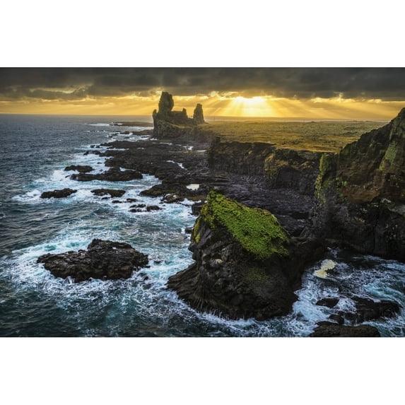 Posterazzi DPI12296388LARGE The Sea Stack Known As Londranger Rises Above The Landscape Snaefellsnes Peninsula - Iceland Poster Print by Robert Postma, 38 x 24 - Large