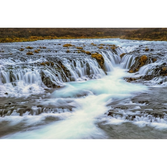 Posterazzi DPI12296407LARGE Water Cascading Over Rocks & Flowing into A River - Bruarfoss Iceland Poster Print by Robert Postma, 38 x 24 - Large