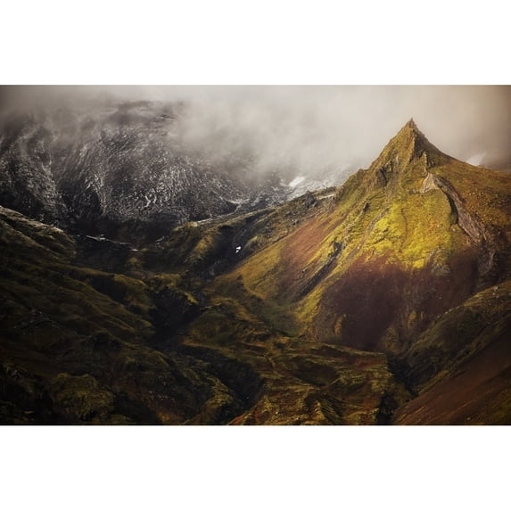 Posterazzi DPI12296408 A Spire of Rock Rises from The Flanks of The Volcano On The Snaefellsness Peninsula - Iceland Poster Print by Robert Postma, 19 x 12