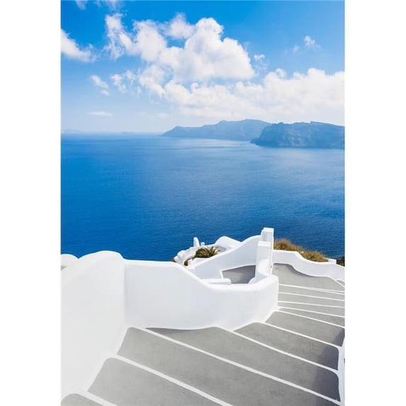 Posterazzi DPI12296987LARGE Santorini Island Greece Beautiful View of Blue Ocean & Traditional Dome Church Architecture Poster Print by Design Pics Vibe, 22 x 32 - Large