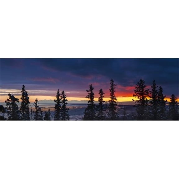 Posterazzi DPI12300457LARGE Panoramic View of Sunset Over The Cook Inlet from The Anchorage Hillside Southcentral Alaska Poster Print by Carl Johnson, 44 x 15 - Large