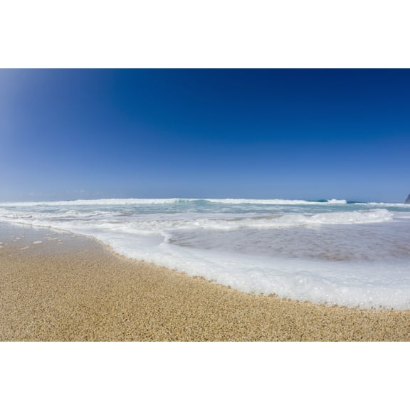 Posterazzi DPI12305337 Water Washing Up On The Beach Barking Sands Polihale Beach On West Kauai Poster Print by Alvis Upitis, 19 x 12