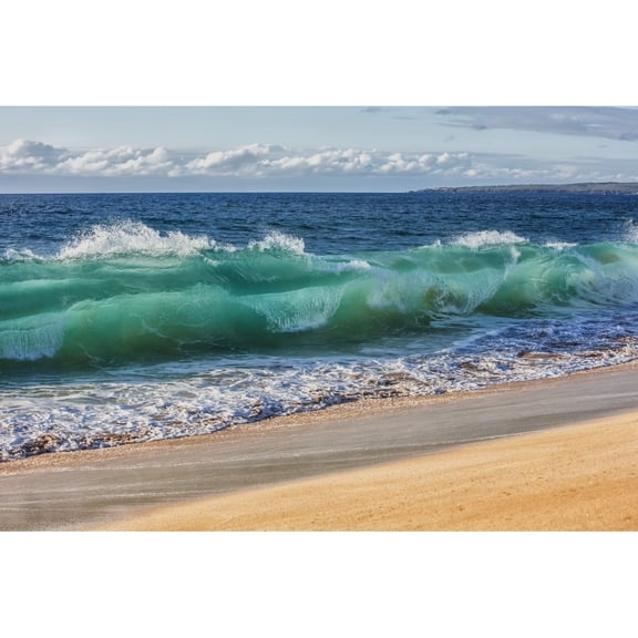 Posterazzi DPI12305773LARGE Turquoise Ocean Water in a Curled Wave Along The Beach - Hawaii United States of America Poster Print by Scott Mead, 38 x 24 - Large