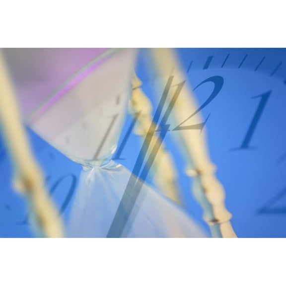 Posterazzi DPI1770491 Hourglass & Clock Poster Print by Don Hammond, 17 x 11